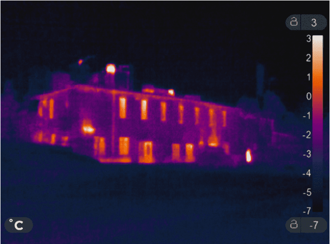 nighttime drone thermal image