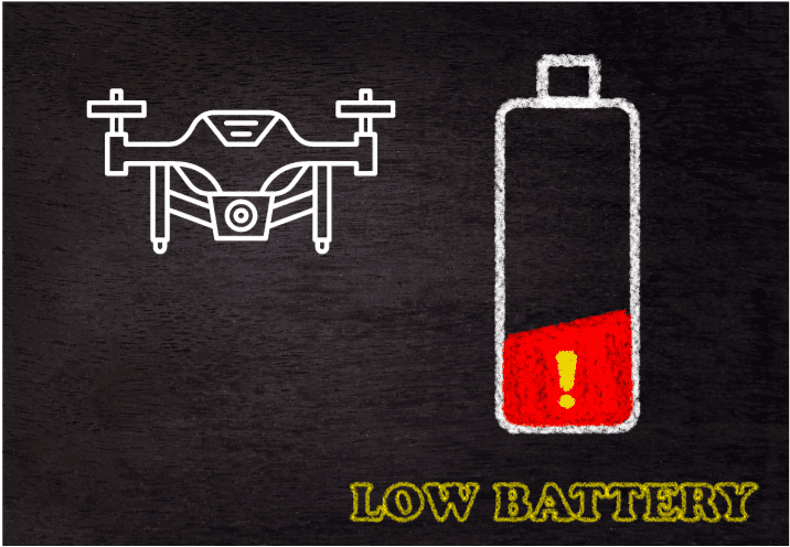 image low drone battery